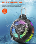 Waterproof Bluetooth Shower Speaker With Suction Cup IPX7 15W Loud Stereo Sound Deep Bass TWS Pairing And RGB Lights, compact design