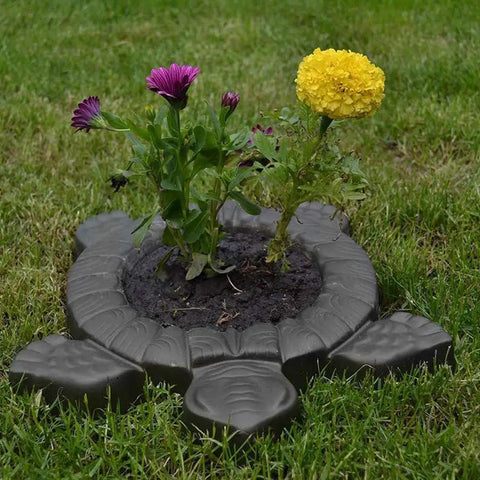 Installed garden stepping stone mold for concrete and cement crafts DIY friendly durable walkway path mold with flower center