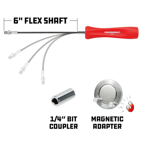 Magnetic Oil Drain Plug Remover Tool With Flexible Shaft For Easy Reach And Quick Clean Removal Hex Bit Magnet Adapter Holds And Removes Plugs No Spills Red 942072