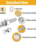 Built Like Iron 456 Piece Stainless Steel Bolt And Nut Assortment Kit showing detailed views of hex bolt, washers, and nuts for versatility in auto projects.