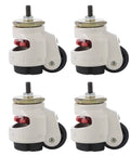 4 Pack Heavy Duty Leveling Caster Wheels With Threaded Stem, Adjustable Height Casters For Machinery Benches, 8 x 6 x 7.5 cm