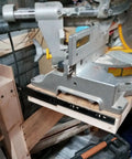 Installation of Two Pack 12 Inch Full Extension Ball Bearing Drawer Slides Heavy Duty Side Mount Cabinet Rails under a workshop table saw