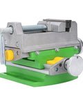 Ycauty Cross Slide Drill Vice Xy Multifunctional Compound Vise For Table Milling Machines 0-80mm view with green base and raised jaws.