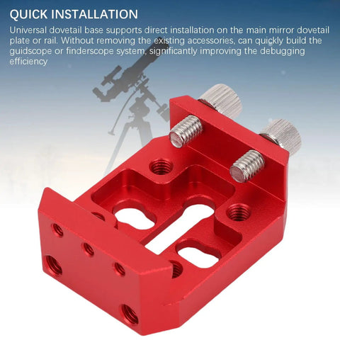 Universal Dovetail Base For Grab And Go Finderscope And Guidescope Setup On Your Telescope CNC Aluminum Alloy with 2 M4 Screws