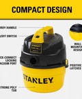 One Gallon Wet And Dry Shop Vacuum With One Point Five Peak Horsepower And Sixty Cfm Portable Lightweight Suction