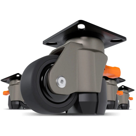 Heavy Duty Leveling Casters With Ratchet Handle Design Pack Of 4 700 Lbs Total Capacity Small Caster Wheels Close-Up