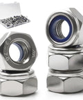 Badass M8 Nylock Nuts 90 Pack Stainless Steel Locking Nuts With Nylon Insert Rust Resistant Heavy Duty Metric Hardware For Street Legal Builds And Weekend Garage Projects stacked with polished finish.