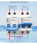 2P DC Dual Power Manual Transfer Switch MCB For PV System 40A Heavy Duty Miniature Circuit Breaker With Overload And Short Circuit Protection