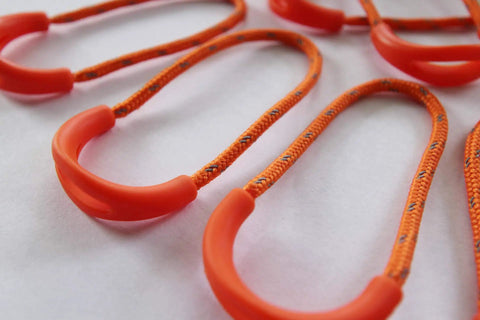 Heavy Duty Universal Zipper Pull Cord Tab Replacement For Luggage Backpacks And Jackets With Paracord Grip In Safety Orange