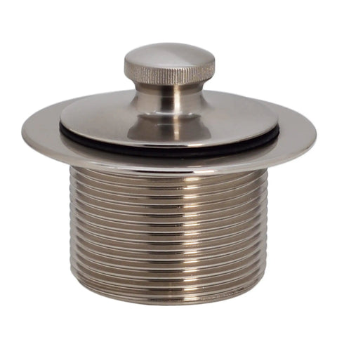 Pull drain stopper of 1-1/2 Inch Bath Waste And Overflow Kit With Pull Drain Stopper, Two-Hole Faceplate Top Elbow, Schedule 40 PVC, Satin Nickel Finish, No-Nonsense Plumber-Grade Bath Drain Assembly, 4-Pack