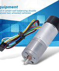 DC Geared Motor With Encoder Feedback For DIY Robotics And Smart Car Builds Adjustable Speed And CW CCW Rotation 12V