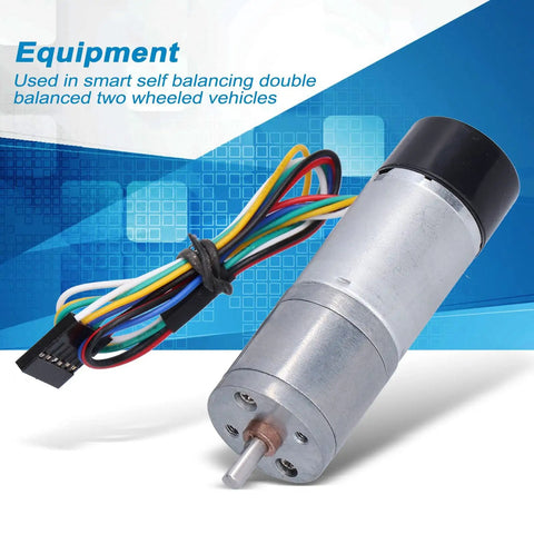 DC Geared Motor With Encoder Feedback For DIY Robotics And Smart Car Builds Adjustable Speed And CW CCW Rotation 12V