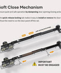 Six Foot Soft Close Pocket Door Hardware Kit With Aluminum Box Rail, Concealed Track, smooth closing mechanisms shown