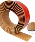 Self Adhesive Floor Transition Strip 2 Inch Wide Brown Wood Grain Vinyl 20 Feet Long Easy Peel And Stick Durable PVC Floor Gap Cover