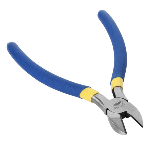 6 Inch Diagonal And Flush Cutting Pliers With Side Cutters For Wire And Floral Work, Angled Head Flush Cutters Cut Up To 1.3mm Copper