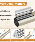 Diagram showing features of Adjustable Curtain Rod Set For Windows 20 To 53 Inches And Telescoping 32 To 58 Inch Splice Rod.