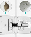 Cabinet Hinges Repair Plate Kit With Stainless Steel Bracket And Fixing Screws For Kitchen Cupboard Doors Durable No Fuss Hinge Repair For Wood Cabinets 6 Pack installed on door