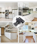 Rotating Concealed Cabinet Hinges Set Two Pack Self Closing One Half Inch Overlay Partial Wrap Around Black Finish