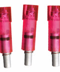 Pink Lighted Crossbow Nock 3 Pack Flat 2219, three LED nocks for easy bolt retrieval and accuracy in low light conditions.