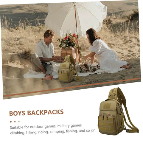 Couple on beach picnic with High Capacity Outdoor Camping Backpack With Wolf Camouflage For Hiking And Fishing Tackle Storage Durable Outdoor Gear Organizer For Men Big Travel Pack Multi Pocket Backpack Water Bottle Holder Versatile Backcountry Daypack.
