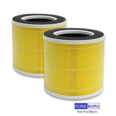 2 Pack Replacement Filter For RP-AP089 Air Purifiers, 3-Stage H13 HEPA With Activated Carbon, cylindrical design, front view