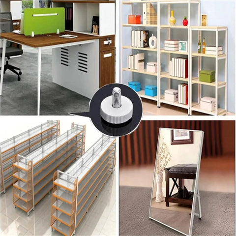 Adjustable Furniture Feet Floor Protectors Set For Tables Chairs And Cabinets with shelving and mirror examples