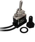 Heavy Duty Toggle Switch 20 to 15A 125 277V 2 HP with Waterproof Rubber Boot UL cUL Certified 10 Pack, metal panel mount and accessories.
