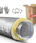 4 Inch Insulated Flexible Duct Hose For HVAC Systems 25 Feet Long Heavy Duty Aluminum Air Duct R4.2 With Glass Fiber Insulation