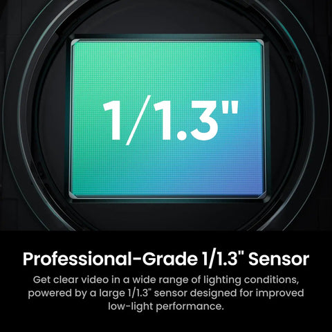 Prime 4K Webcam With Auto Tracking And Directional Mics For Gaming Livestreams Or Client Calls Clean Low Light Clarity That Honestly Slays Every Session large 1/1.3 inch sensor view