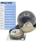 Antique Gold 1.5 Inch Swivel Furniture Caster Wheel with black 40mm ball, top plate 38x38mm, ideal for sofas and carts.