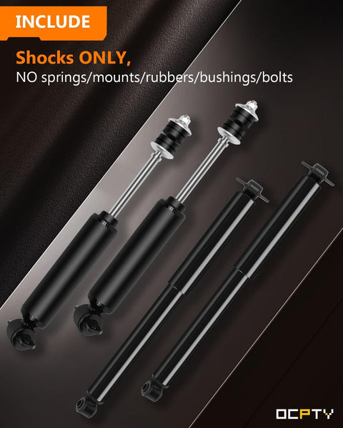 Chevy Front And Rear Shock Absorbers And Struts Replacement Set For 1995 To 2005 Chevy Blazer S10 Blazer Jimmy GMC Sonoma Isuzu Hombre 4 Piece Pack Of Shocks displayed