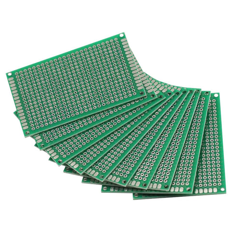 10 Pack 5x7 Cm FR4 Double Sided Prototype PCB Tinned Universal Breadboard Prototyping Board For Quick Prototyping