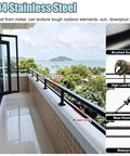 Heavy Duty Temporary Deck Railing Guardrail System Adjustable Safety Fence For Pets And Kids Weather Resistant Galvanized Steel With No Sweat Setup Outdoor Patio Barriers with 32mm stainless steel posts