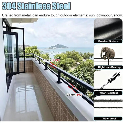 Heavy Duty Temporary Deck Railing Guardrail System Adjustable Safety Fence For Pets And Kids Weather Resistant Galvanized Steel With No Sweat Setup Outdoor Patio Barriers with 32mm stainless steel posts