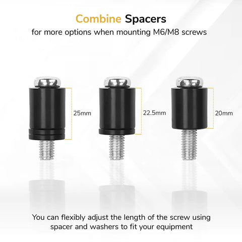 Top Shelf Universal TV Mount Hardware Kit Loaded With Premium Vesa Screws Security Washers And Precision Spacers for M6/M8 screw mounting spacers.