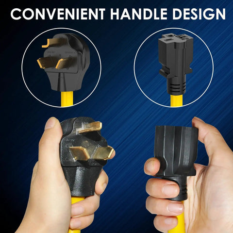 Premium Nema 10 To 6 Adapter For Ev Level 1 Charging Heavy Duty Three Prong Dryer Cord Converter showcasing plugs and handles.