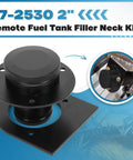 Remote Fuel Tank Filler Neck Straight With Billet Aluminum Gas Cap And Weld On Steel Bracket for 2 Inch Filler Hose Connection