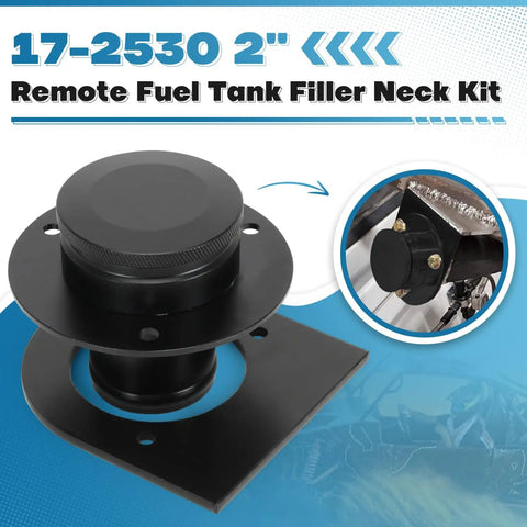 Remote Fuel Tank Filler Neck Straight With Billet Aluminum Gas Cap And Weld On Steel Bracket for 2 Inch Filler Hose Connection