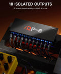DP 3 Multi Output Guitar Pedal Power Supply With 10 Isolated DC Outputs for reliable performance on pedalboard setup