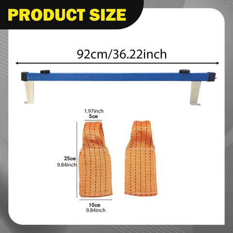 DIY Car Dent Repair Kit With Sheet Metal Puller And Manual Expander, 92cm blue crossbar with orange straps, size dimensions shown