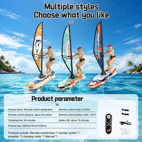 Three Pro RC Boat For Adults With 2.4G Pro Control, LED Lights, Never Flip Hull, long battery life, and dual speed modes on water