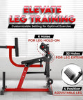 Leg Extension And Curl Machine For Home Gym With Adjustable Leg Extension And Curl Bench Plate Loaded Upgraded 350 Lb Capacity Durable Steel Construction For Serious Leg Day shown in side view with labels for customizable settings