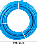 1 Inch PEX B Non Oxygen Barrier Flexible Pipe Tubing Blue For Hydronic Radiant Floor Heating EVOH Water Plumbing Applications Includes Cutter And Clamps In Box For Easy Install 300 ft roll coiled