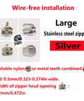 Stainless Steel Replacement Zipper Slider Silver Large Size for Clothing Luggage Handbags Shoes Tents Backpacks Kit