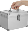 Silver Aluminum Tool Box With Double Layer And Large Inner Compartment Lightweight And Versatile Carrying Case for field work