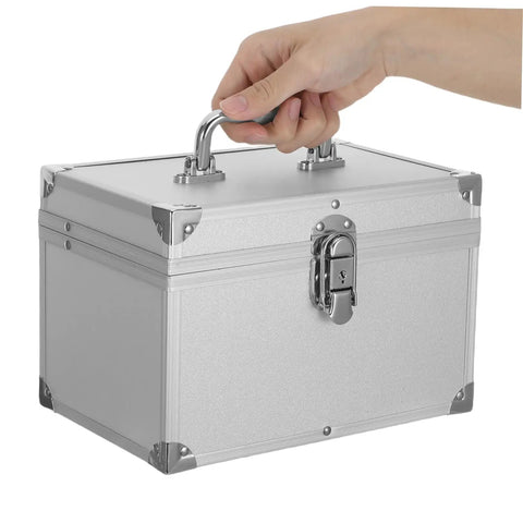 Silver Aluminum Tool Box With Double Layer And Large Inner Compartment Lightweight And Versatile Carrying Case for field work