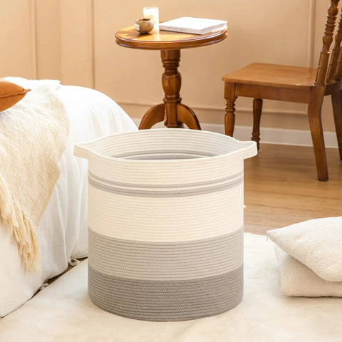 80 Liter Woven Laundry Hamper With Sturdy Handles And Decorative Storage Basket For Living Room Toy Bin Pillows Blankets And Clothes