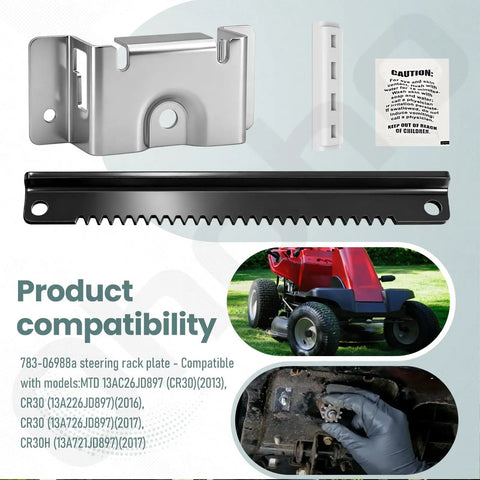 Steering Rack Plate for MTD Craftsman and Troy-Bilt Lawn Mowers Replaces 753-11064A 783-07239A with gear and bushing