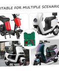 Complete Heavy Duty Motorcycle Tire Repair Kit Featuring Abs Metal Plug Insertion Tool For Tubeless Street Bikes And Scooters in green storage case with scooters.
