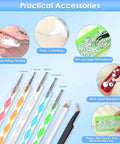 Clear B7000 Glue Rhinestone Tool Kit for Crafts and Jewelry Making shows dotting pens, tweezers, wax pencil, and rhinestone tray.